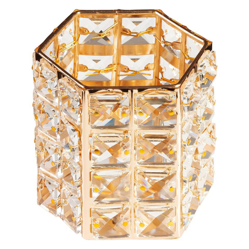 Suport Pensule Machiaj Crystal Rich Gold, LUXORISE Crystal imagine noua inspiredbeauty