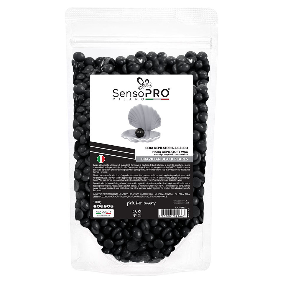 Ceara Epilat Elastica Granule SensoPRO Milano Brazilian Black Pearls, 100g pensulemachiaj.ro imagine noua 2022