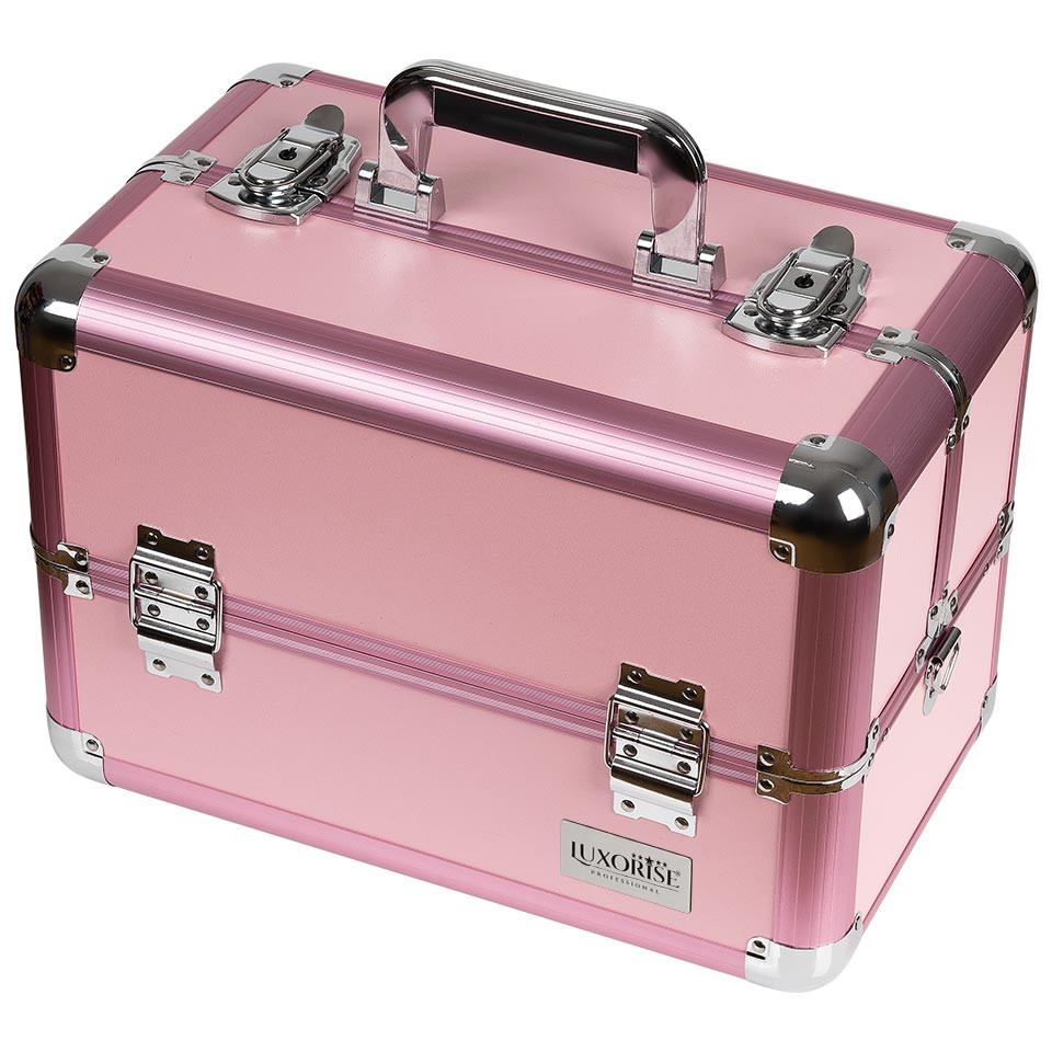 Geanta Makeup din Aluminiu Perfect Organizer Pink
