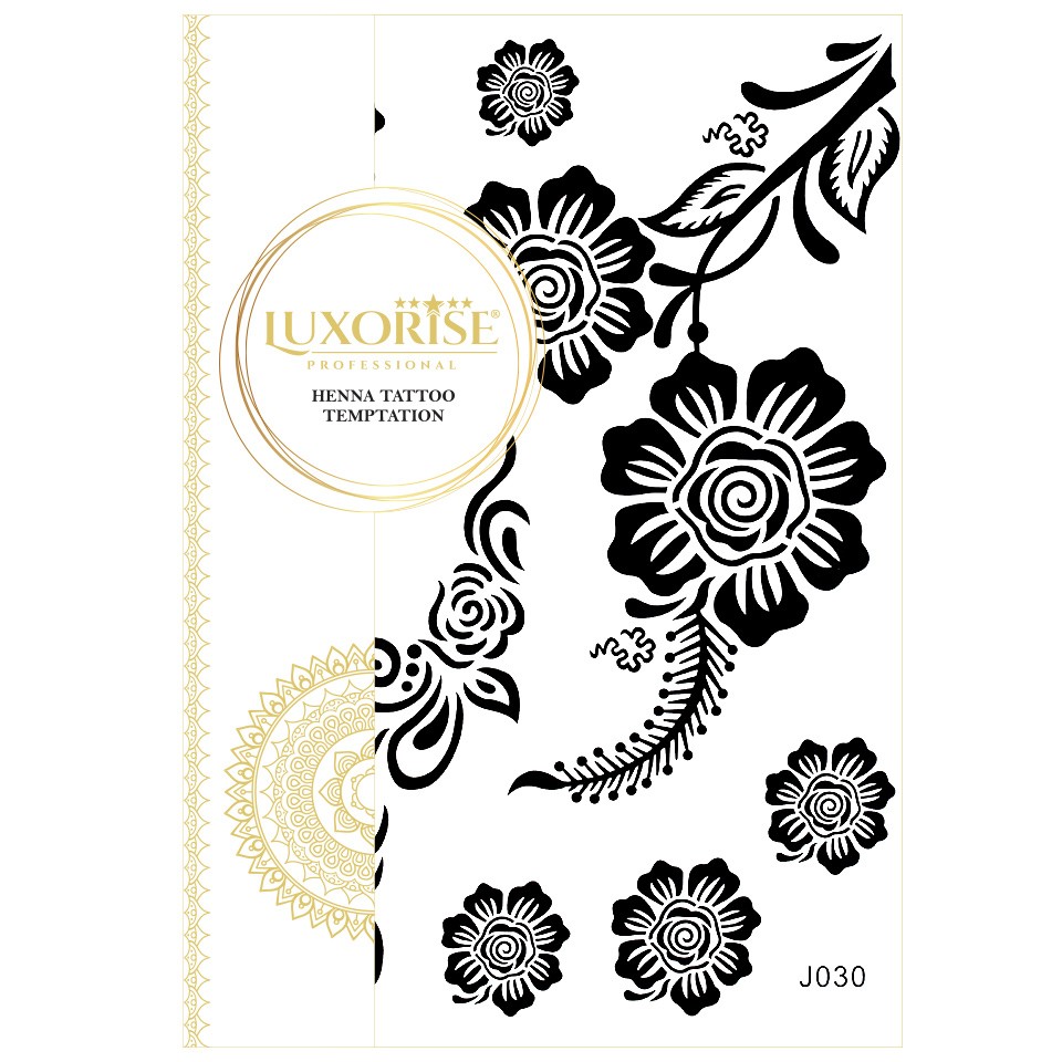 Tatuaj Temporar LUXORISE Henna Temptation Black Roses J030 LUXORISE Professional imagine noua 2022