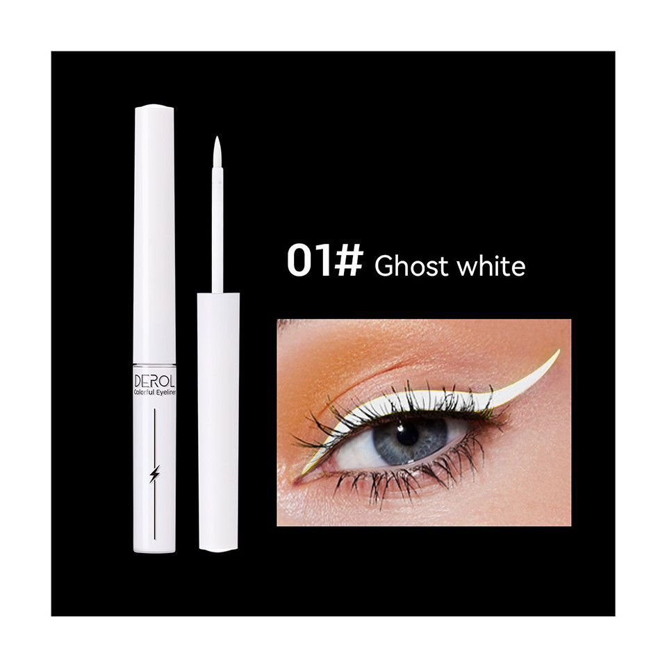 Eyeliner Lichid Colorat Derol Linear Lighting #01 Ghost White Derol imagine noua 2022 scoalamachiaj.ro
