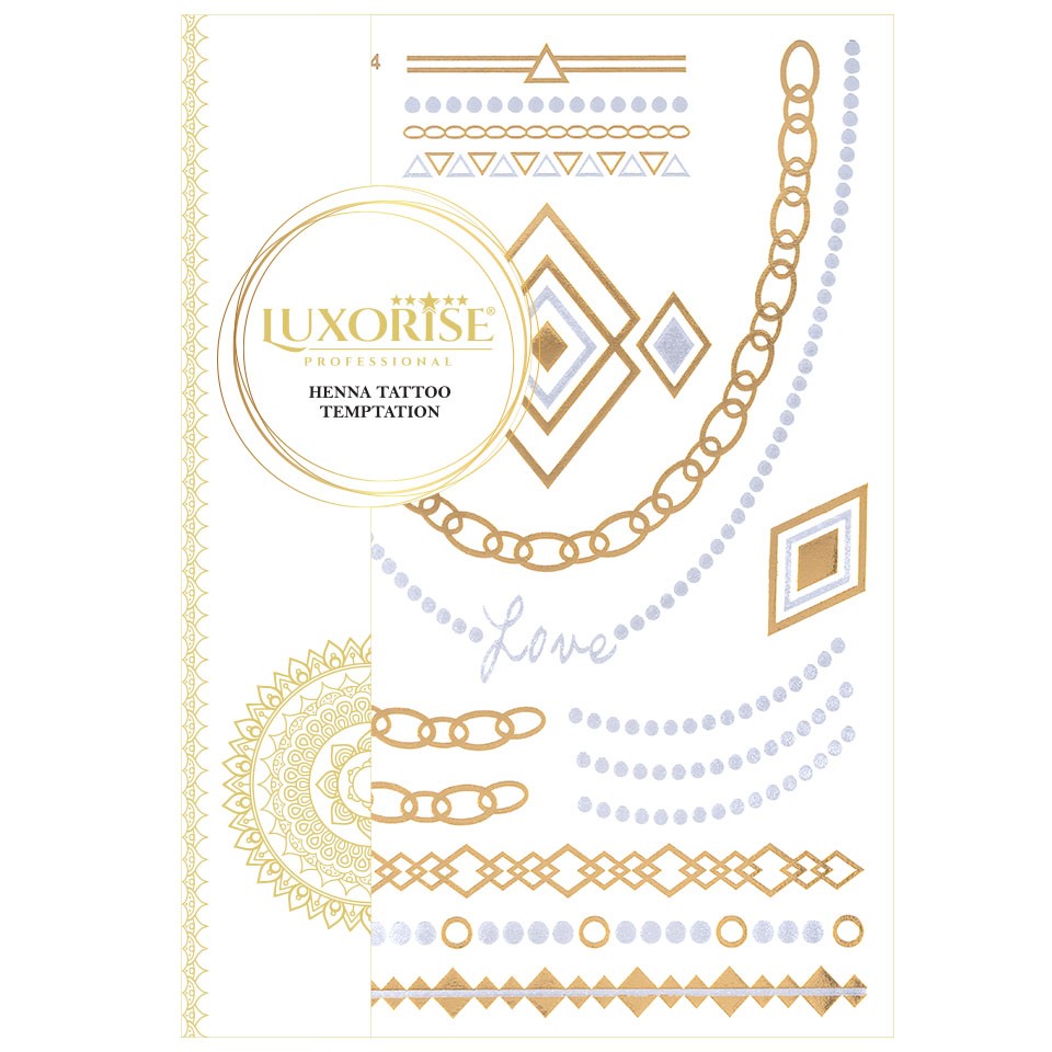 Tatuaj Temporar LUXORISE Henna Temptation Gold Edition E024 LUXORISE Professional imagine noua