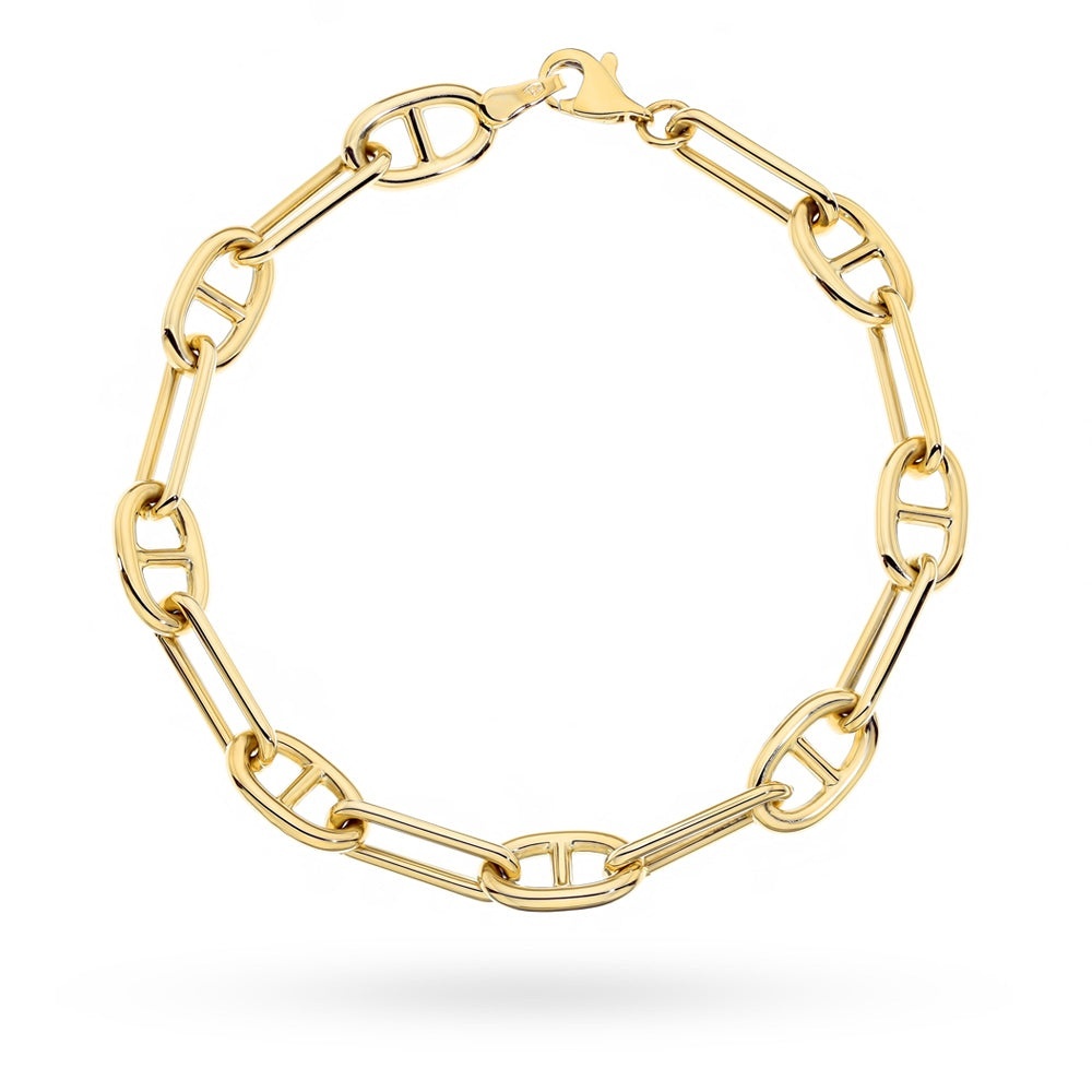 Brățară Aur 14K cu Zale Lungi și Elemente Ovale (Greutate: 4.52, Măsură: 17 cm)