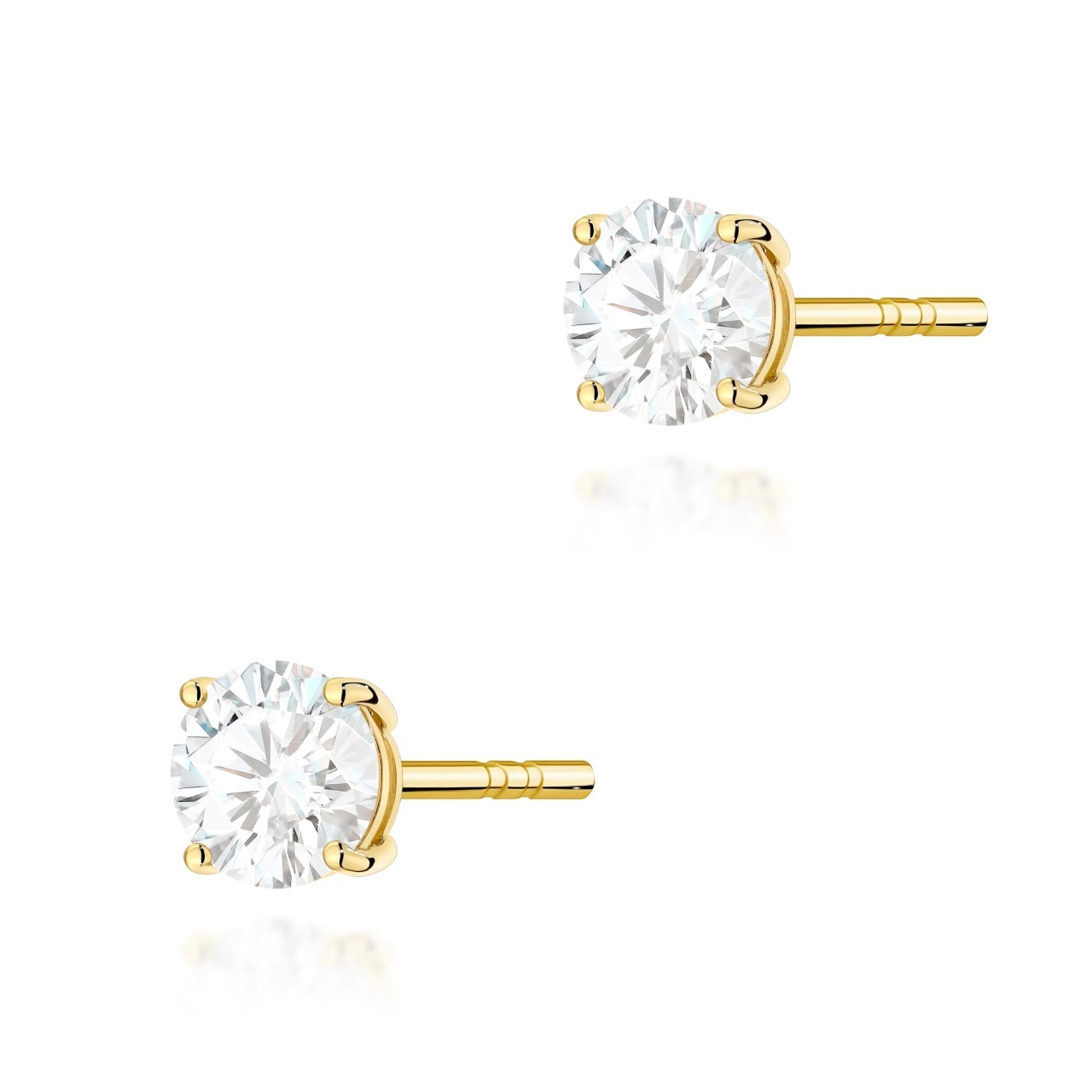 Cercei Aur 14K cu Diamant de Laborator 0.50 ct (Varianta: Galben)