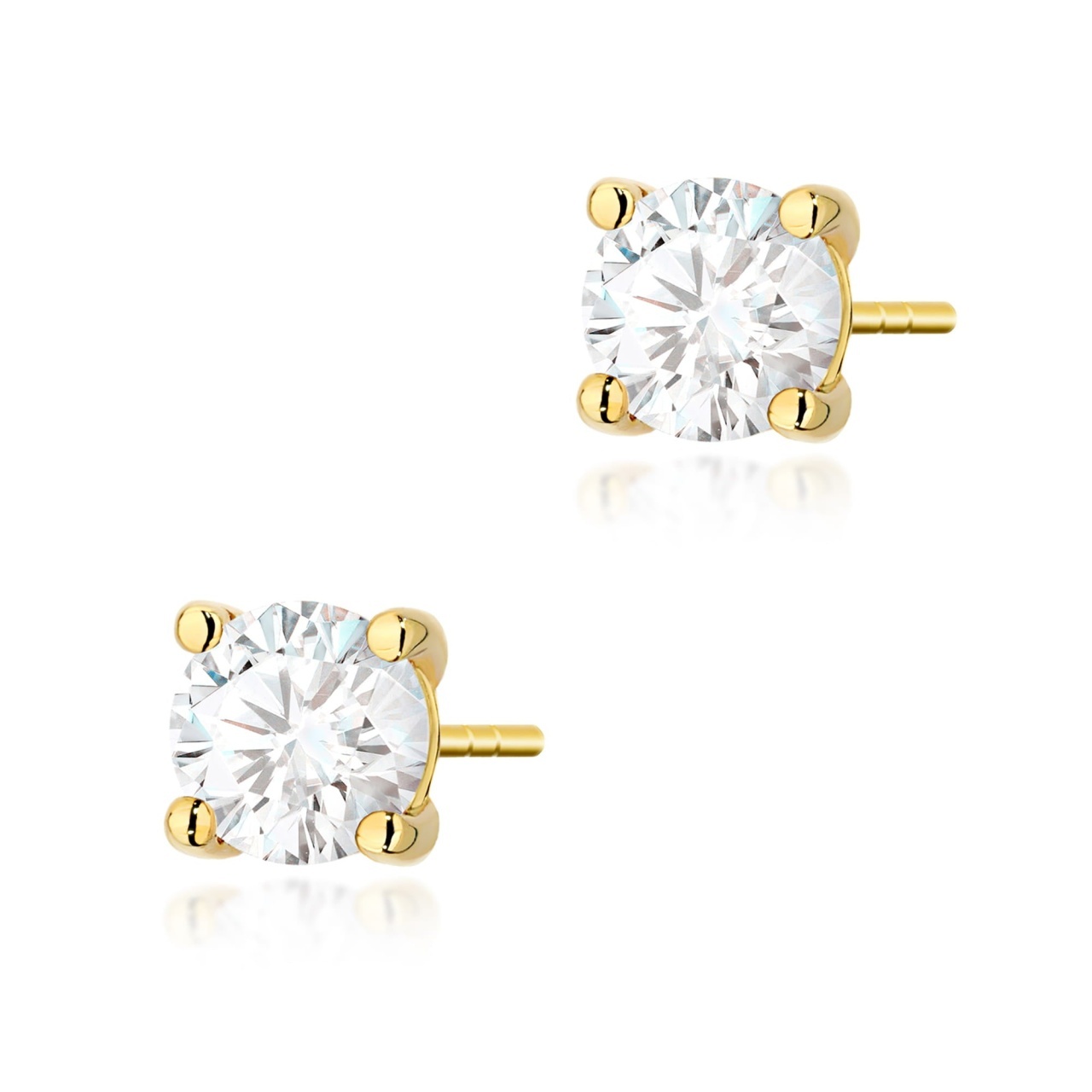 Cercei Aur 14K cu Diamant Natural 1.00 ct (Varianta: Galben)