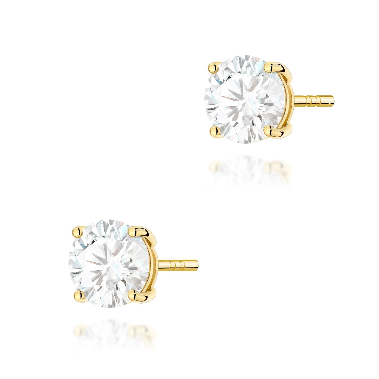 Cercei Aur 14K cu Diamant Natural 1.50 ct (Varianta: Galben)