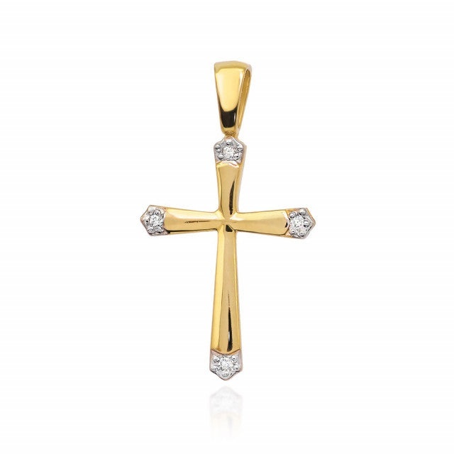 Cercei Aur 14K cu Diamante Naturale 0.02 ct (Varianta: Default Title / Galben)