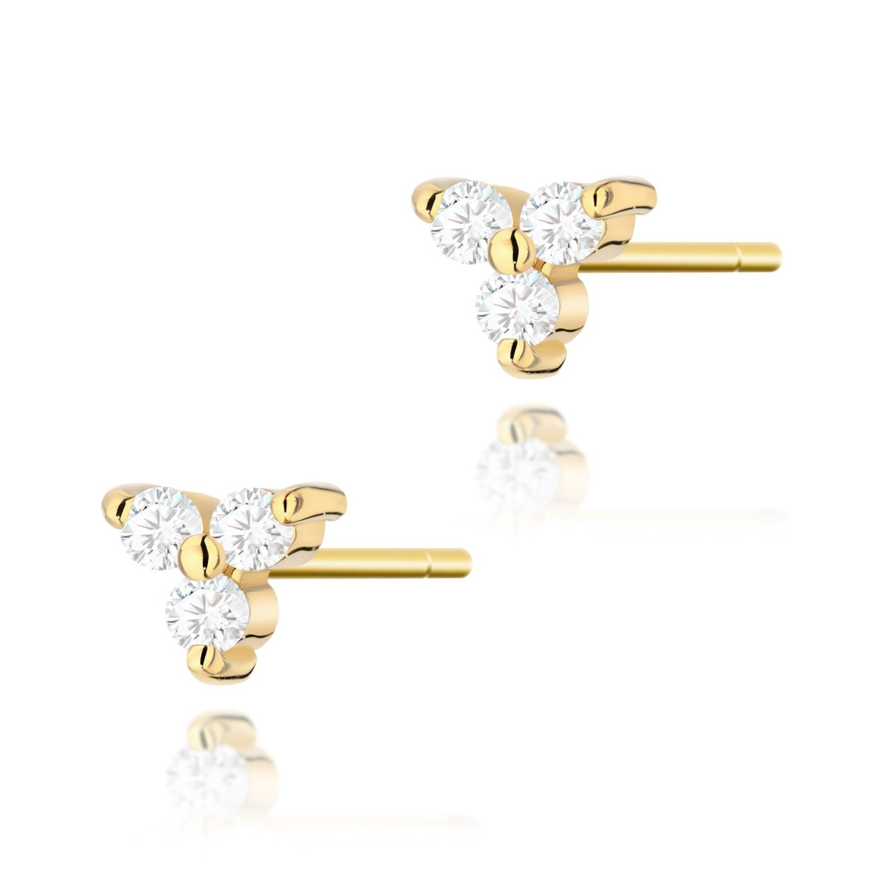 Cercei Aur 14K cu Diamante Naturale 0.09 ct (Varianta: Galben)