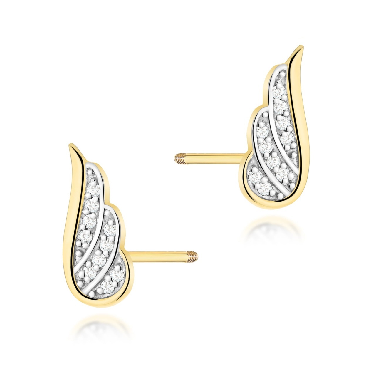 Cercei Aur 14K cu Diamante Naturale 0.10 ct Filet cu Protectie (Varianta: Galben)
