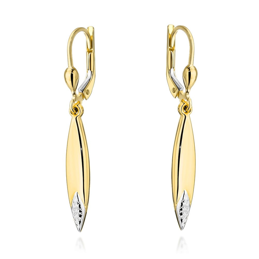 Cercei Aur 14k cu Model Ajurat in Doua Culori (Greutate: 2.20)