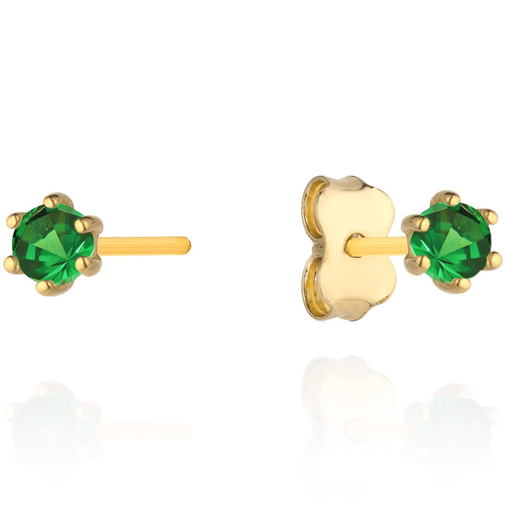 Cercei Aur 14k cu Zirconii Verzi (Greutate: 0.65)