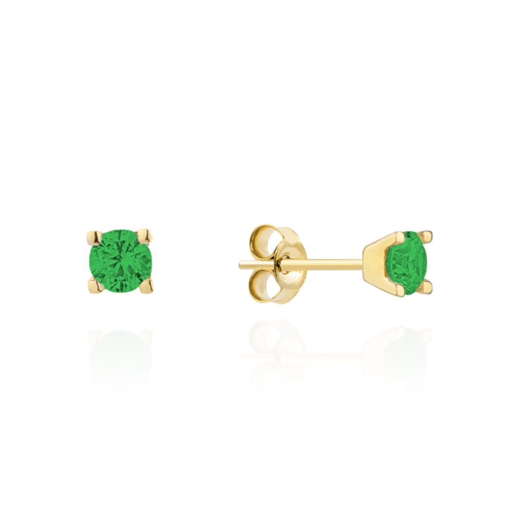 Cercei Aur 14k cu Zirconii Verzi (Greutate: 0.58)
