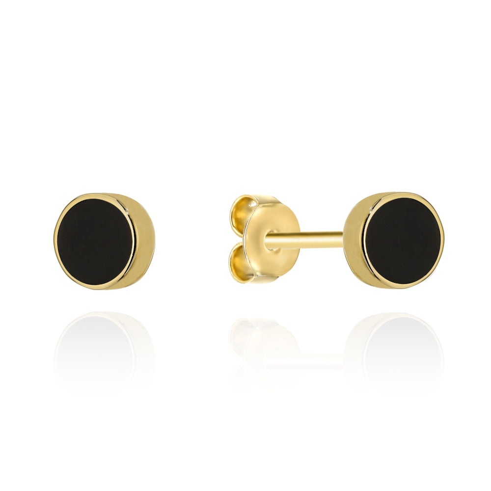 Cercei Aur 14K Rotunzi cu Agat - Eleganță Atemporală (Greutate: 1.36)