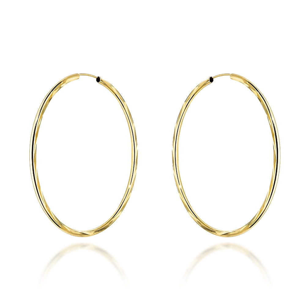 Cercei cerc cu diamante super usoare, 4cm (Greutate: 1.85)