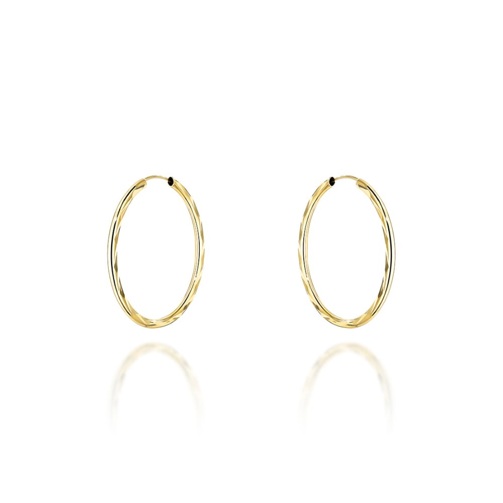 Cercei Creole Aur 14K Super Ușori 22mm (Greutate: 0.98)
