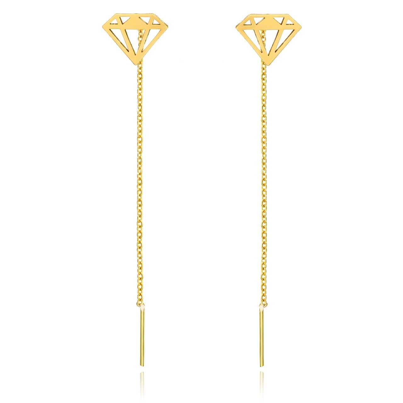 Cercei Diamondy din AUR 14K cu lănțișor