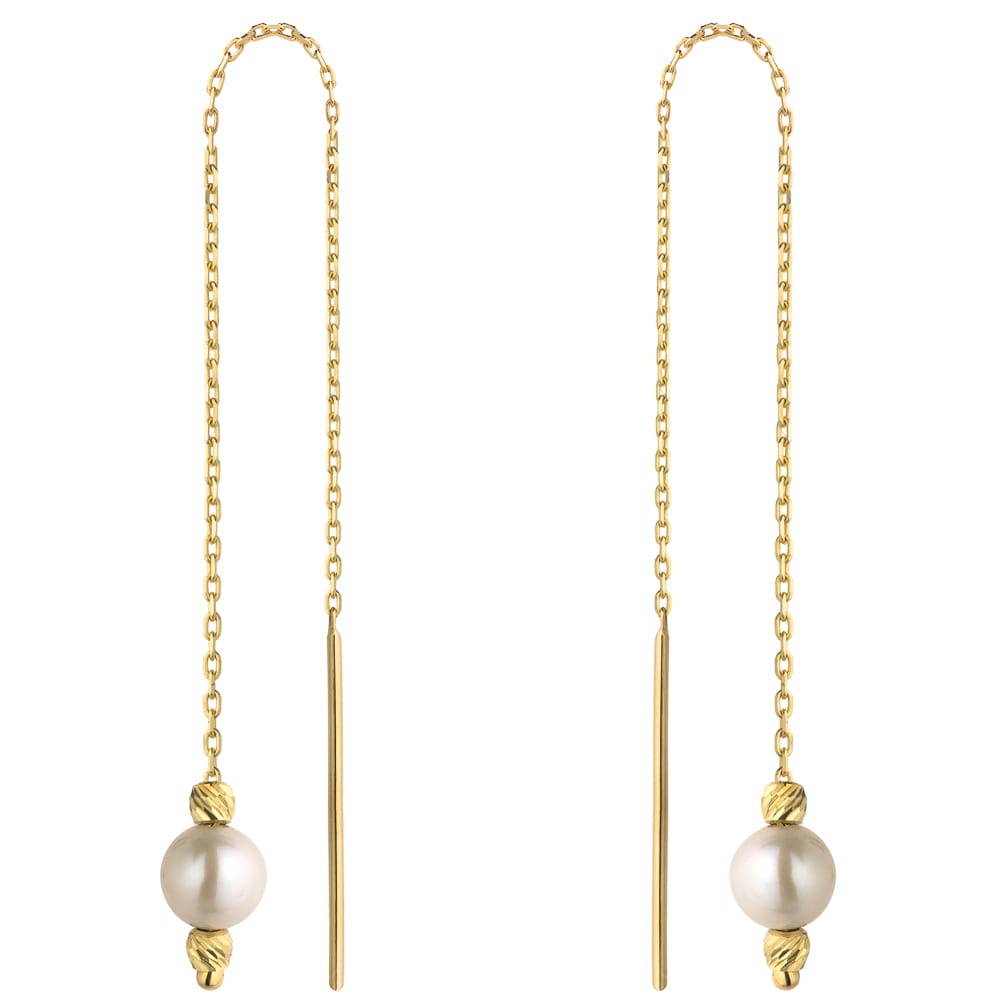 Cercei Fir Aur 14k cu Perla (Greutate: 0.90)
