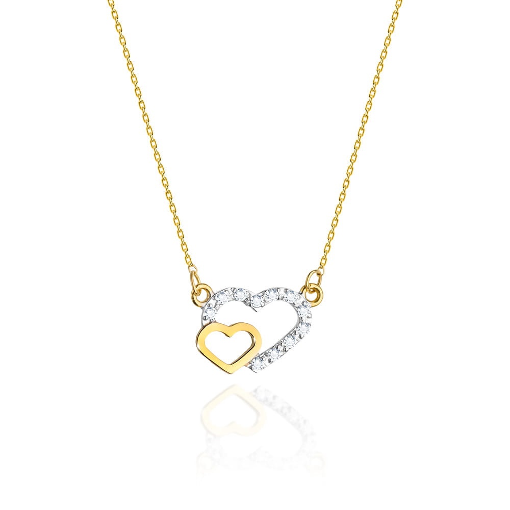 Colier Aur 14K cu Diamante Naturale 0.06 ct (Varianta: Galben)