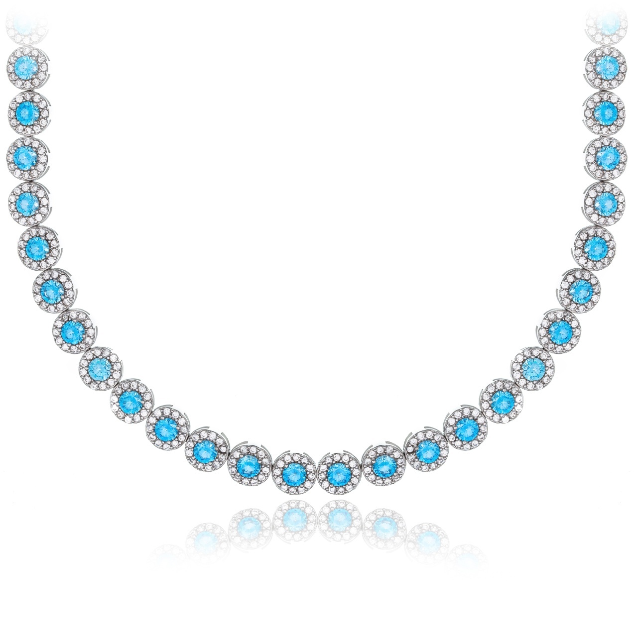 Colier din argint 925 cu cristale Angel Collection - Light Blue Edition
