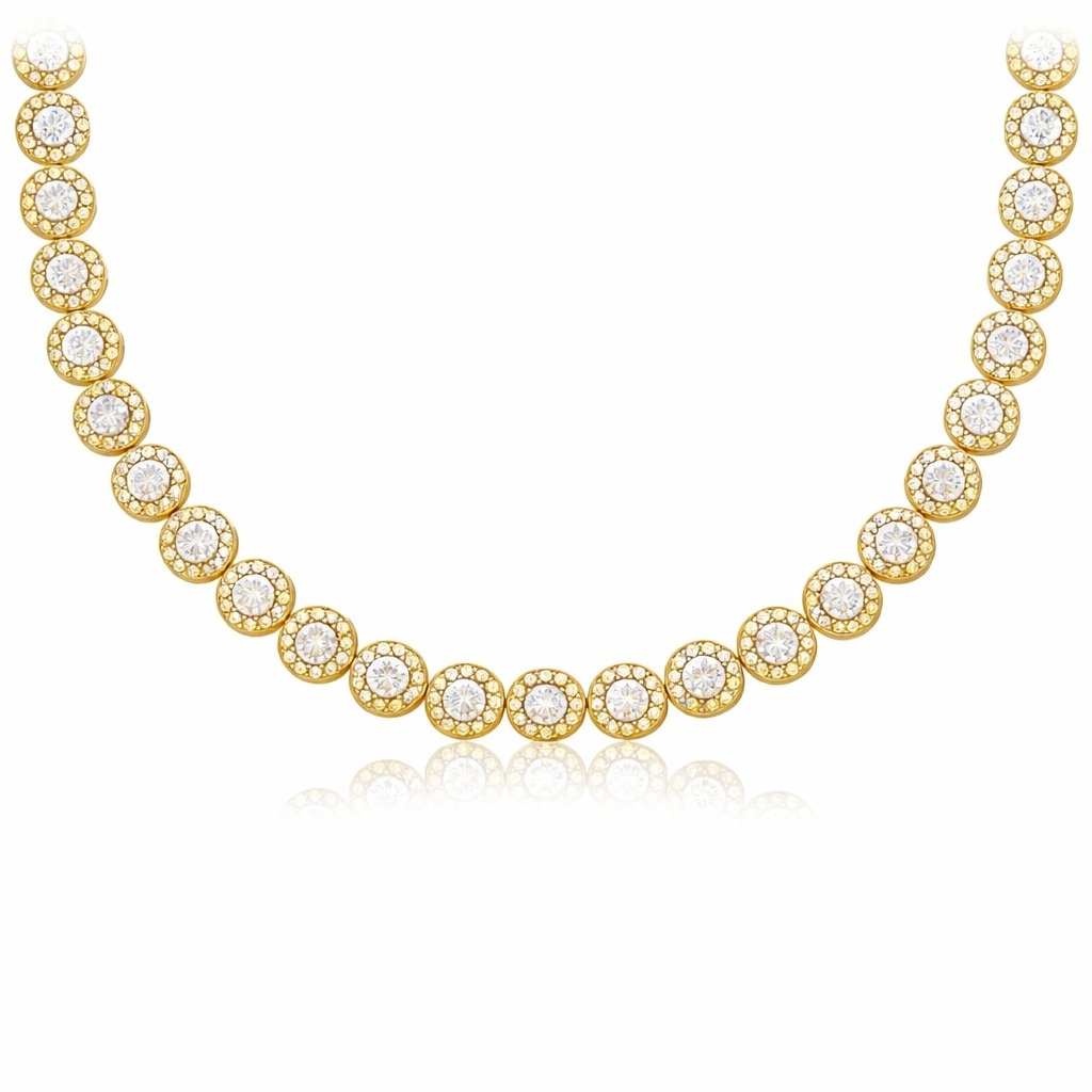 Colier din argint 925 placat cu aur , cu cristale, Angel Collection Premium (Lungime: 37cm)