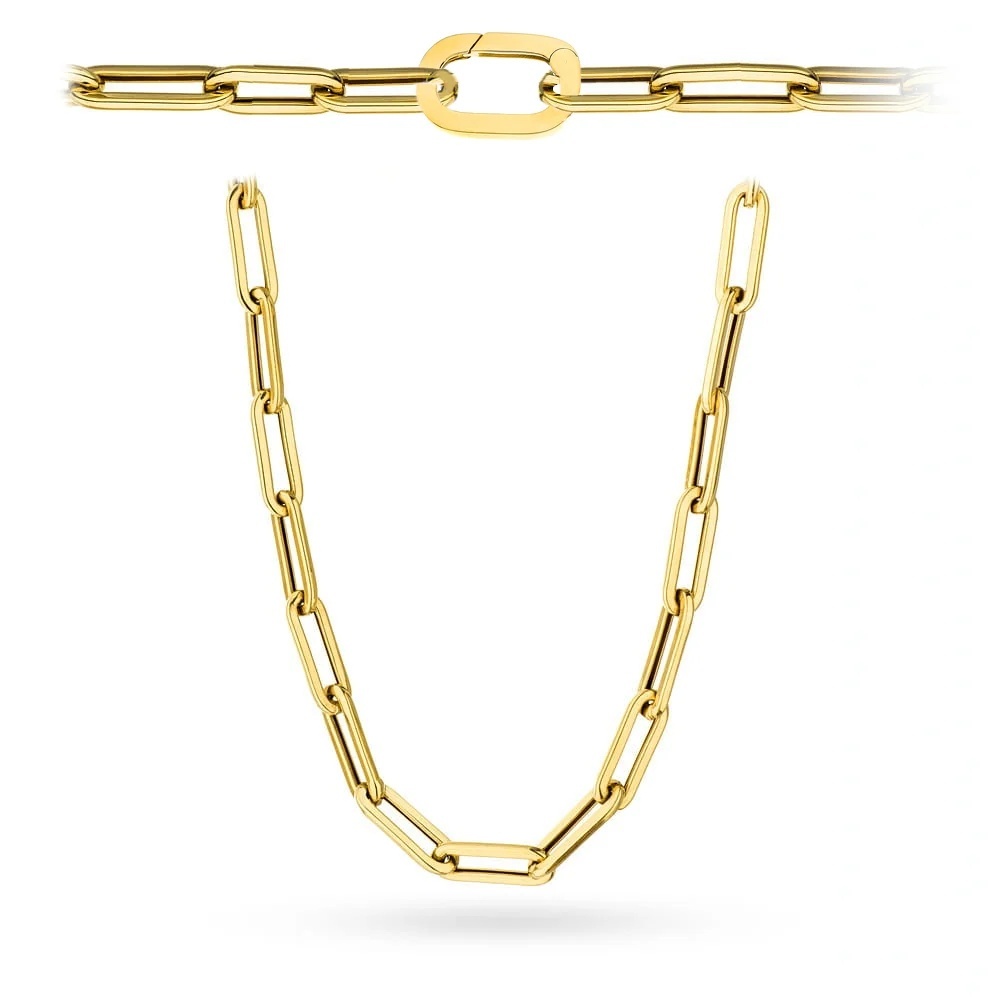 Colier Din Aur 14K Cu Zale Lungi Și Închizătoare Ovală (Măsură: 45 cm, Greutate: 8.55)