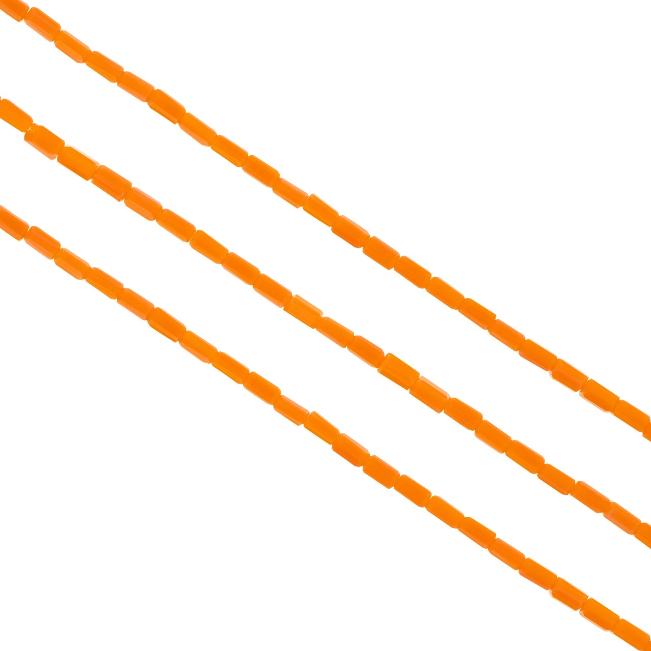 Cristale dreptunghiulare 2x4 mm - șirag aprox 100 bucăți - coral
