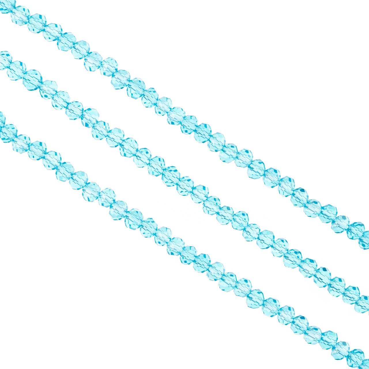 Cristale rondele fațetate de 4 mm - șirag aprox 130 bucăți - Bleu transparent