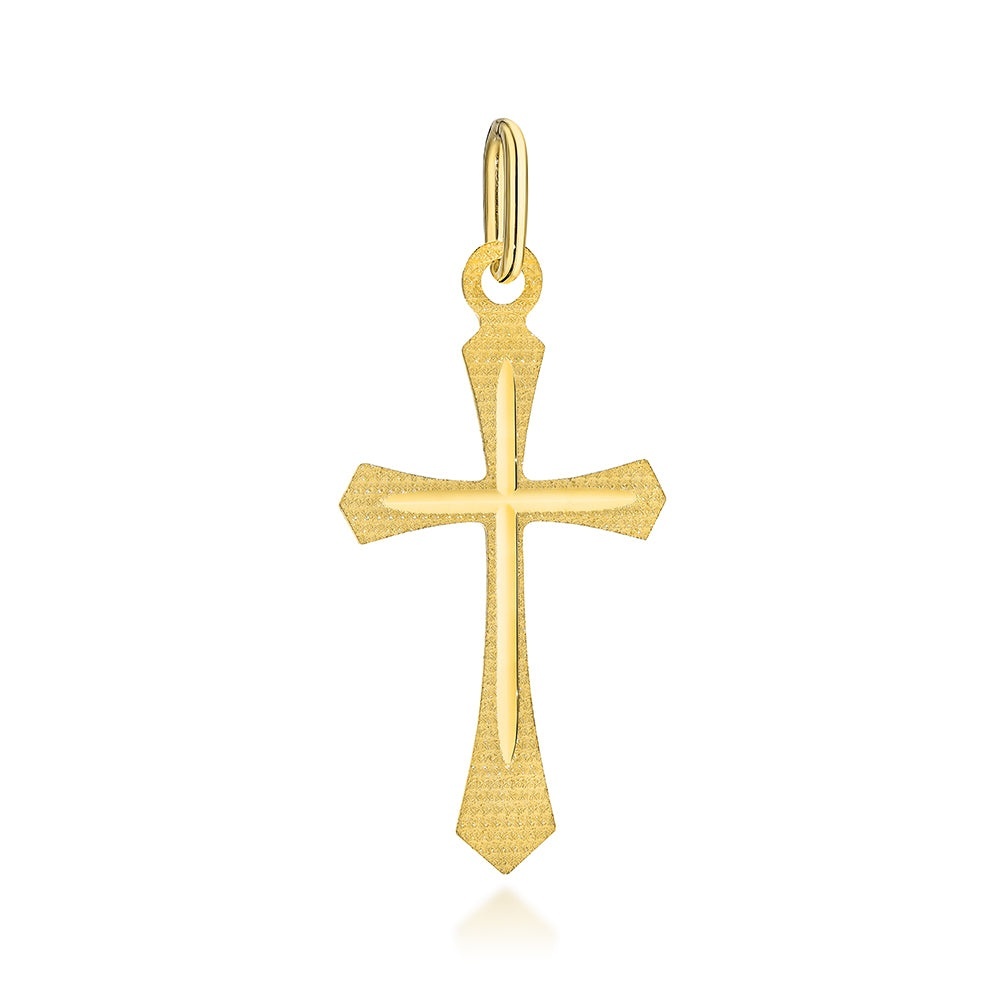 Cruciuliță Aur 14K Zdobită cu Gravură Fină (Greutate: 0.30)