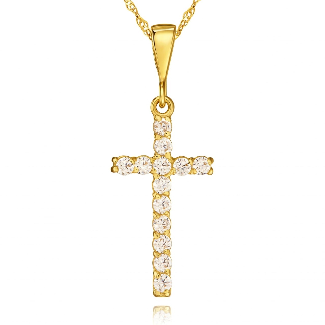 Cruciuliță Elegantă cu Zirconiu, Aur 8K M.09 (Title: Default Title)