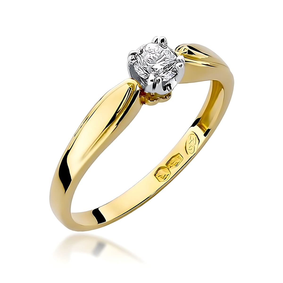Inel Aur 14K cu Diamant de Laborator 0.25 ct (Varianta: Galben)
