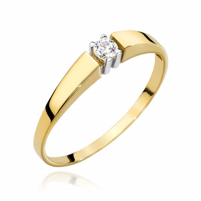 Inel Aur 14K cu Diamant Natural 0.20 ct (Varianta: Galben)