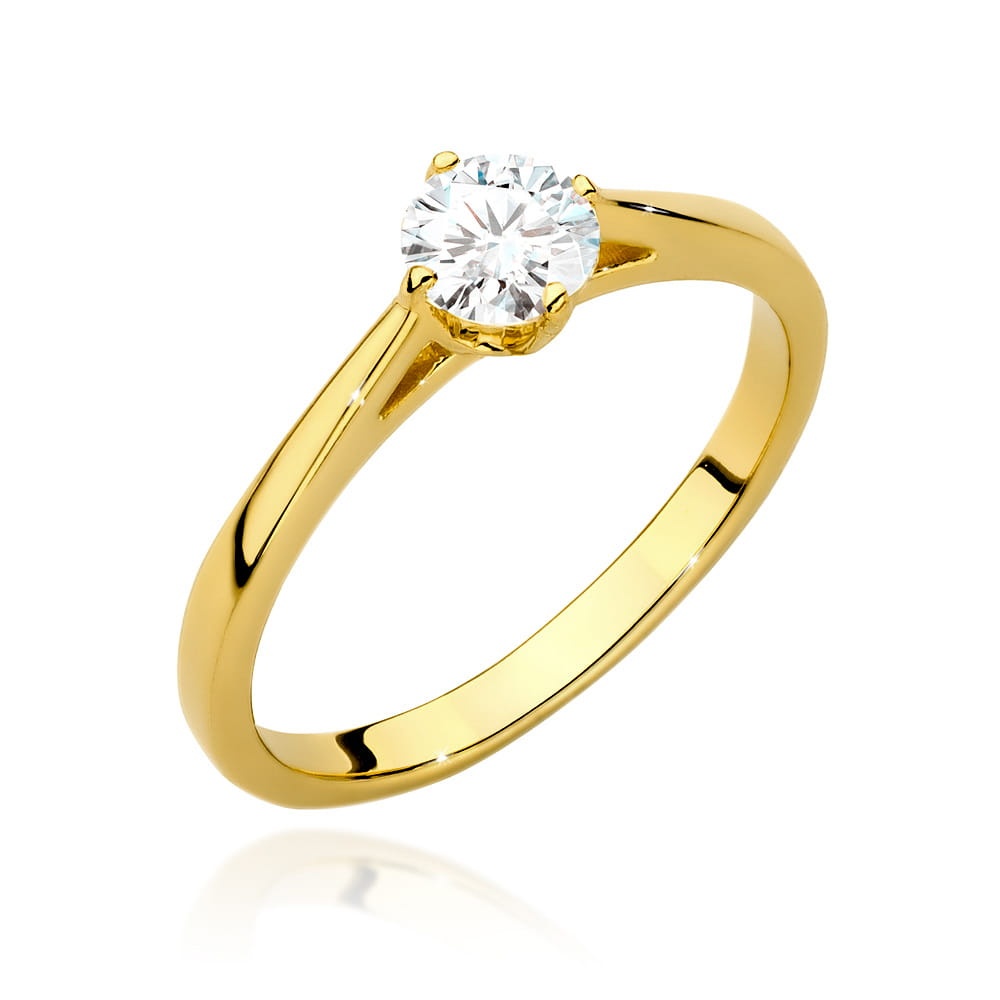 Inel Aur 14K cu Diamant Natural 0.40 ct (Varianta: Galben)