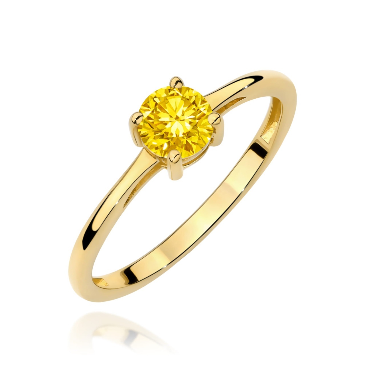 Inel Aur 14K cu Diamant Natural 0.50 ct (Varianta: Galben)
