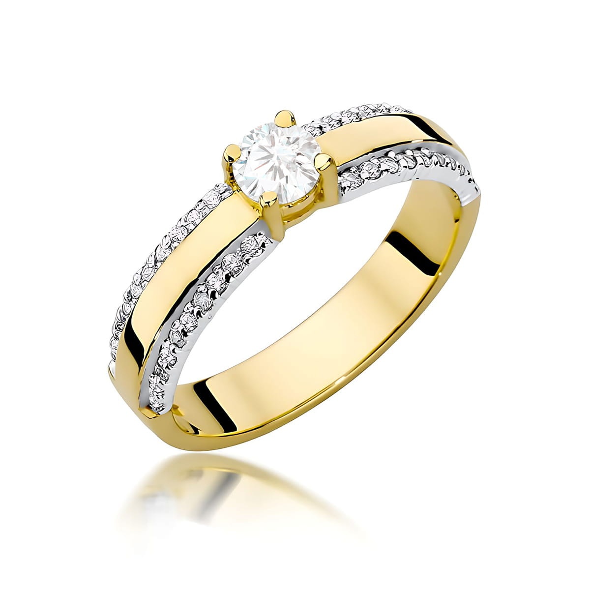 Inel Aur 14K cu Diamante de Laborator 0.45 ct (Varianta: Galben)