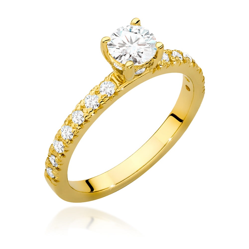 Inel Aur 14K cu Diamante de Laborator 0.74 ct (Varianta: Galben)