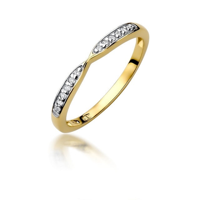Inel Aur 14K cu Diamante Naturale 0.10 ct (Varianta: Galben)