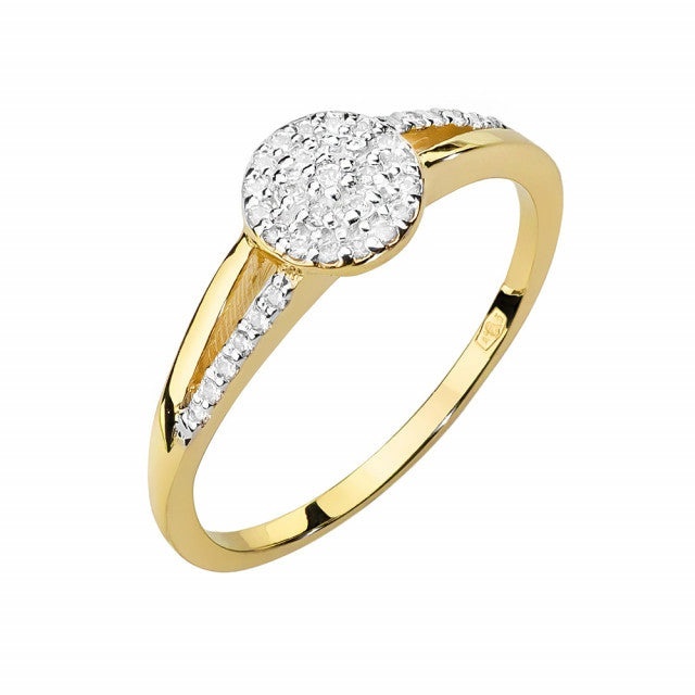 Inel Aur 14K cu Diamante Naturale 0.18 ct (Varianta: Galben)