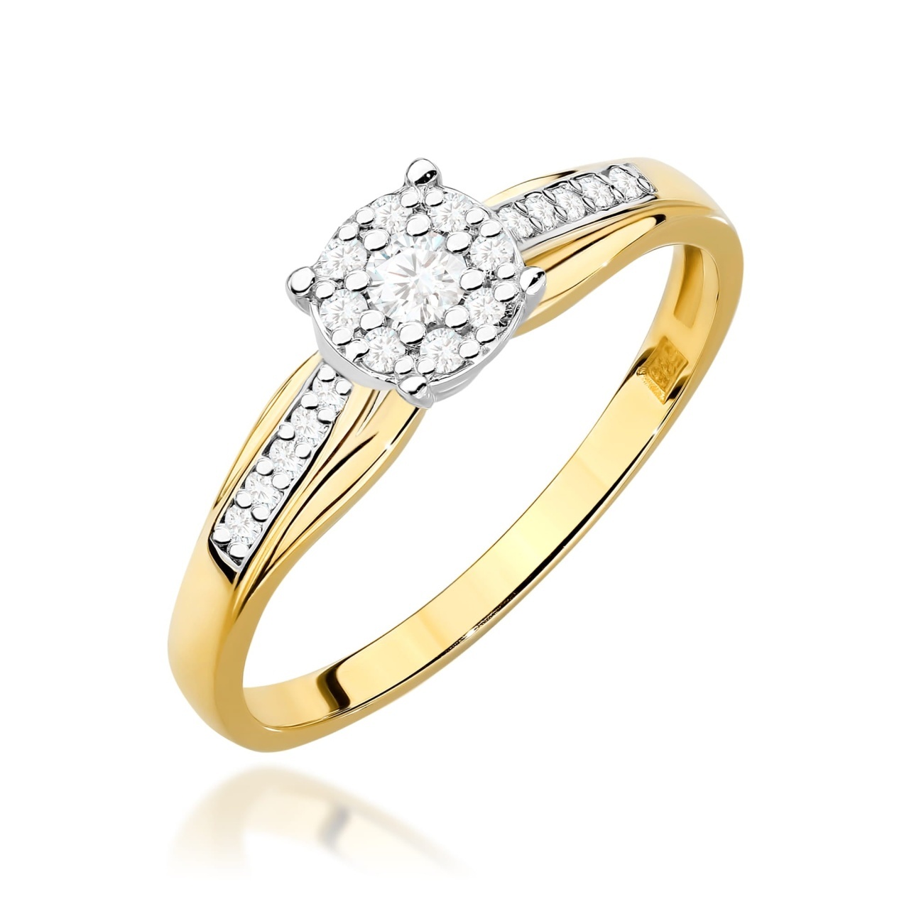 Inel Aur 14K cu Diamante Naturale 0.20 ct (Varianta: Galben)