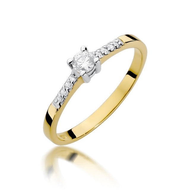 Inel Aur 14K cu Diamante Naturale 0.22 ct (Varianta: Galben)