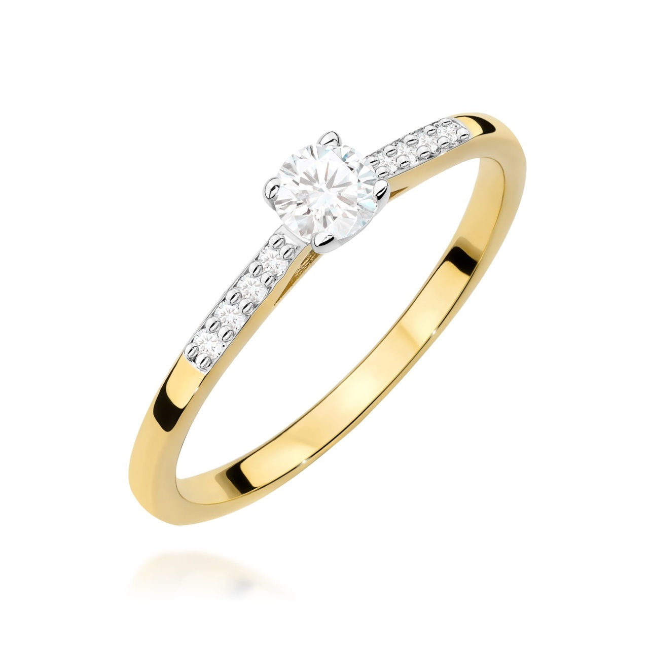 Inel Aur 14K cu Diamante Naturale 0.32 ct (Varianta: Galben)