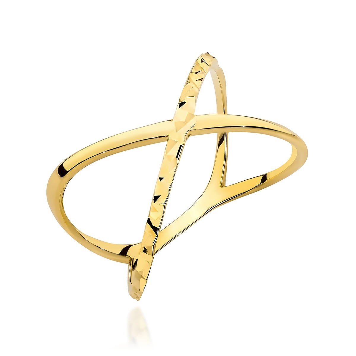Inel Aur 14k cu Model 'X' Ajurat (Măsură: 11, Greutate: 1.74 g)