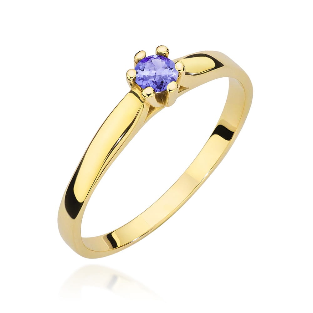 Inel Aur 14K cu Tanzanit 0.15 ct (Varianta: Galben)