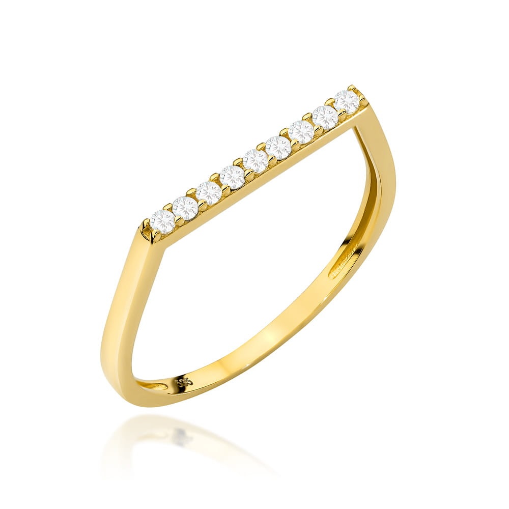 Inel Aur 14k cu Zirconii Albe (Greutate: 1.10, Măsură: 11)