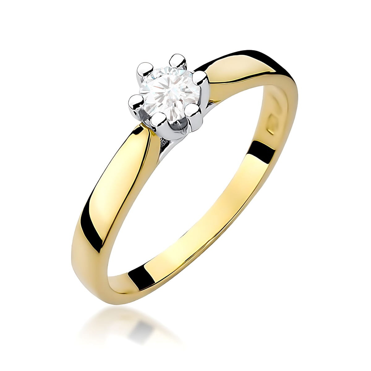 Inel Aur 9K cu Diamant de Laborator 0.25 ct (Varianta: Galben)