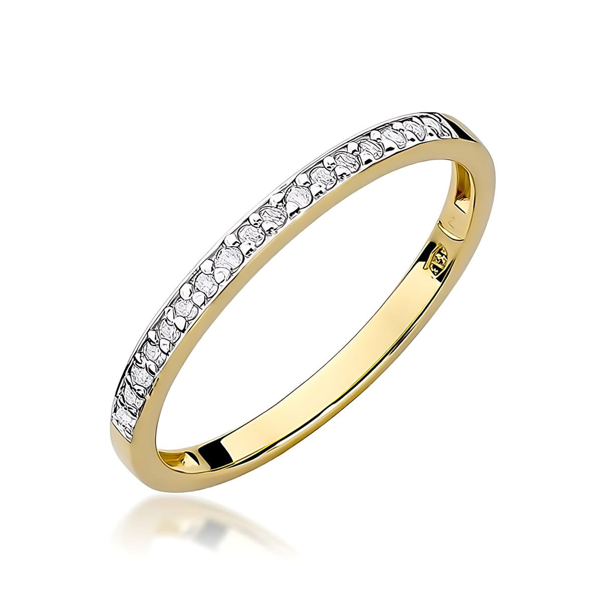 Inel Aur 9K cu Diamante de Laborator 0.09 ct (Varianta: Galben)