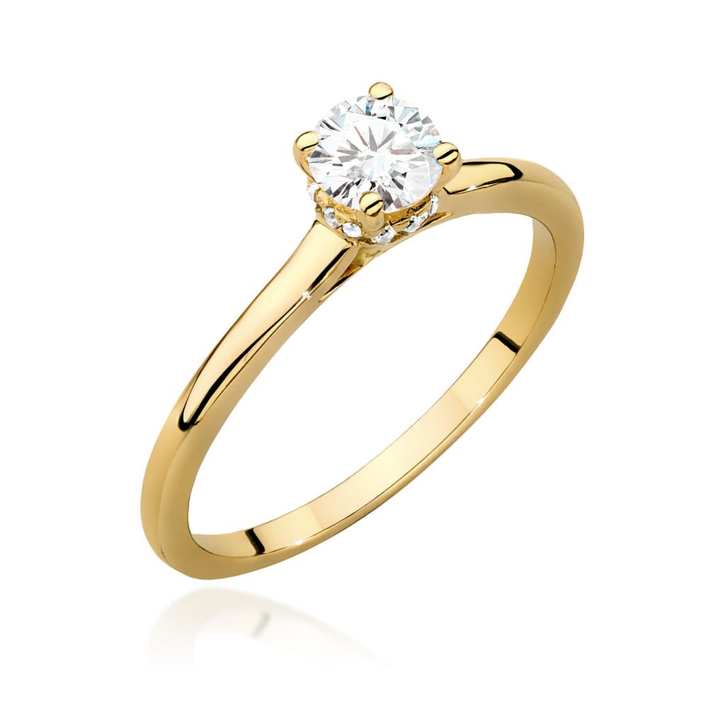 Inel Aur 9K cu Diamante de Laborator 0.46 ct (Varianta: Galben)