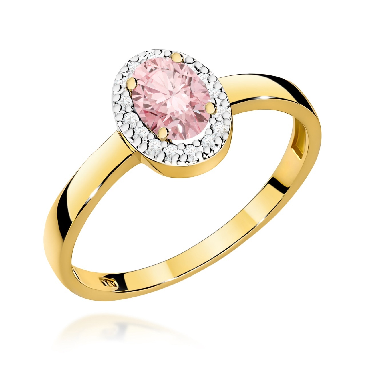 Inel Aur 9K cu Diamante de Laborator 0.58 ct (Varianta: Galben)