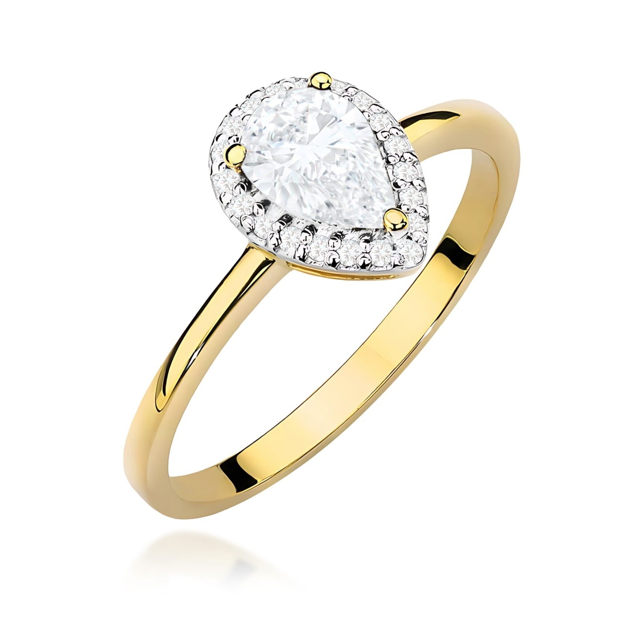 Inel Aur 9K cu Diamante de Laborator 0.75 ct (Varianta: Alb)