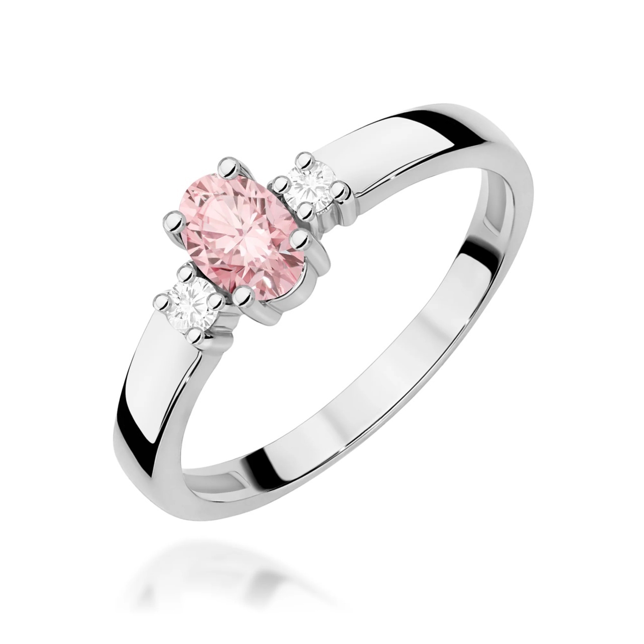 Inel Aur 9K cu Diamante Roz de Laborator 0.58 ct (Varianta: Alb)
