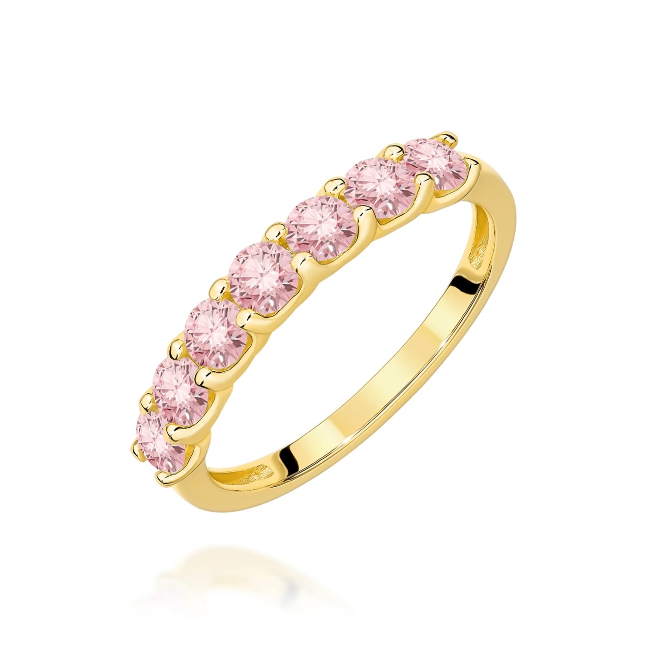 Inel Aur 9K cu Diamante Roz de Laborator 0.70 ct (Varianta: Galben)